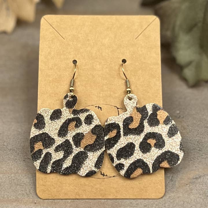 Bee Marie Market LLC - Wholesale Dangle Earrings - Handmade Fall Genuine Leather Pumpkin Earrings8