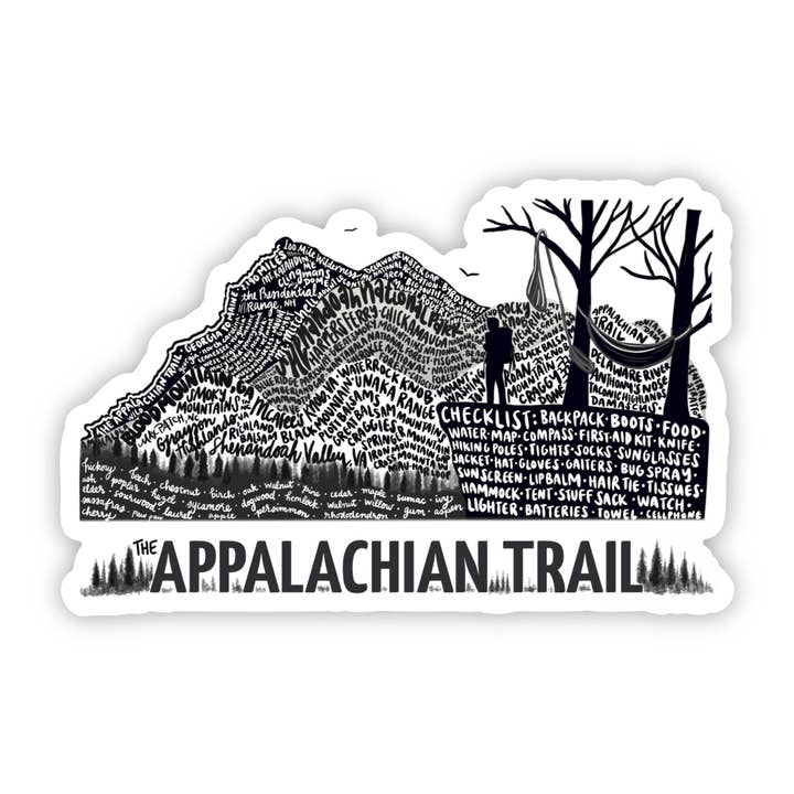 Appalachian Trail 4-inch Vinyl Sticker, Hiking Sticker for wholesale by Prints By Preetha