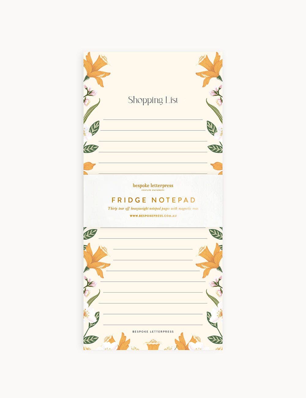 Bespoke Letterpress – wholesale Notepad – Daffodil Shopping List DL Notepad0