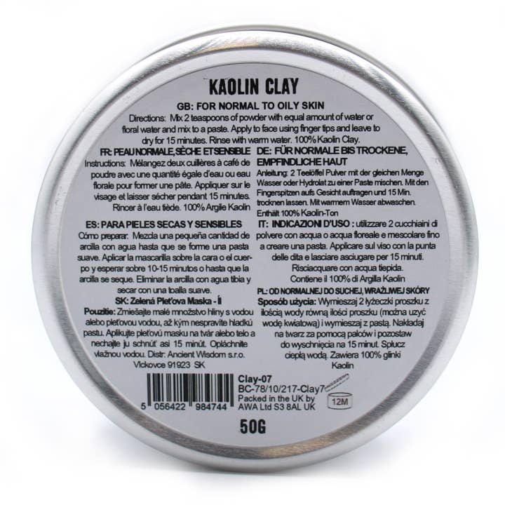 Ancient Wisdom - Wholesale Skincare Face Mask - Kaolin Clay 50g