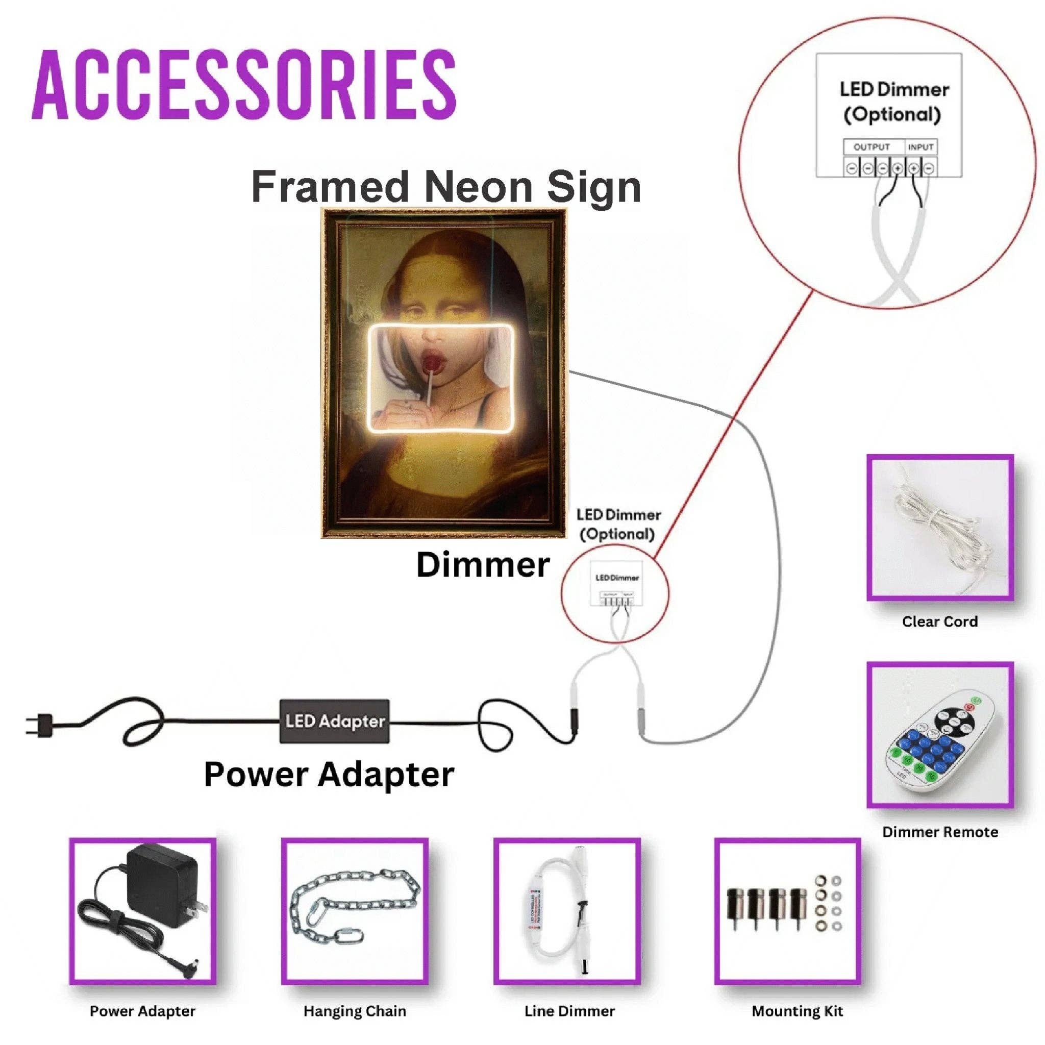 CityNeon - Wholesale Neon Sign - Mona Lisa Neon Painting Art2