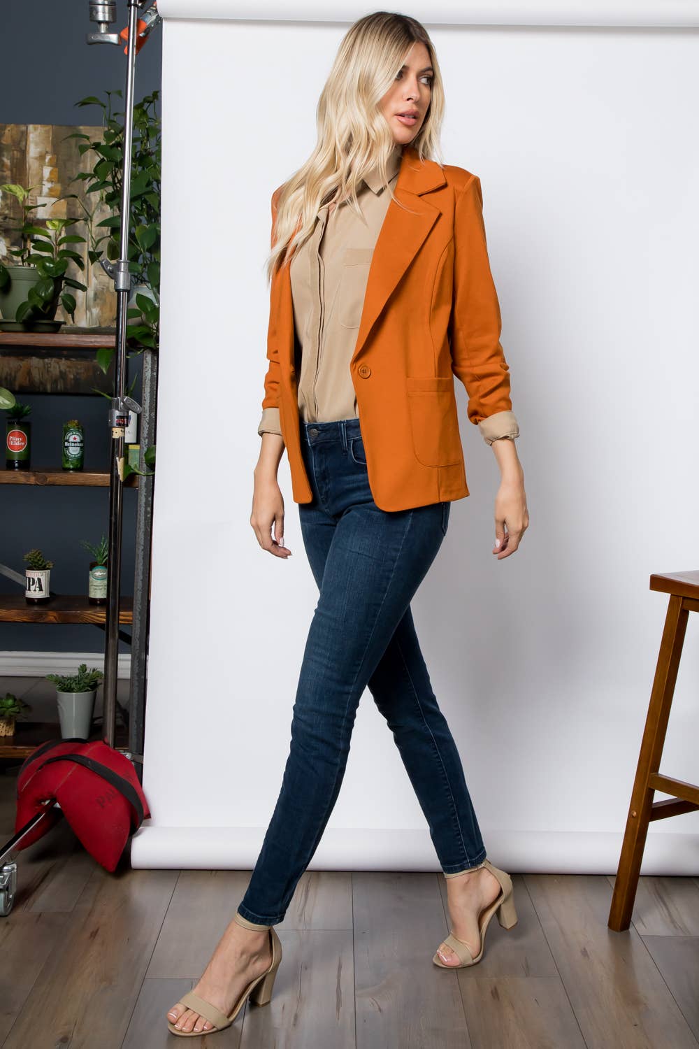 26 International - Wholesale Blazer - Women's - Ponte One Button Front /w Patch Pocket Blazer43