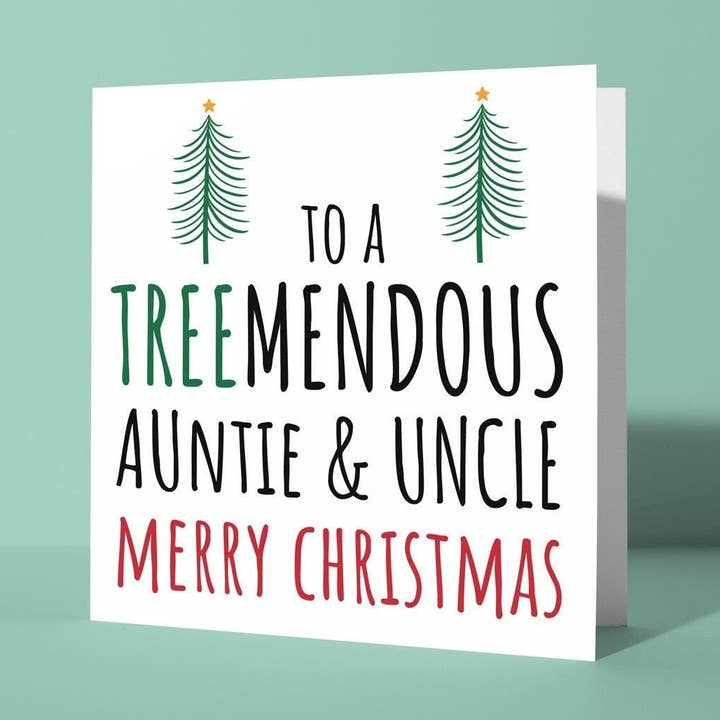 Para uma Tia e um Tio Fantásticos - Cartão de Natal para Tia e Tio por atacado de Peacock Printing