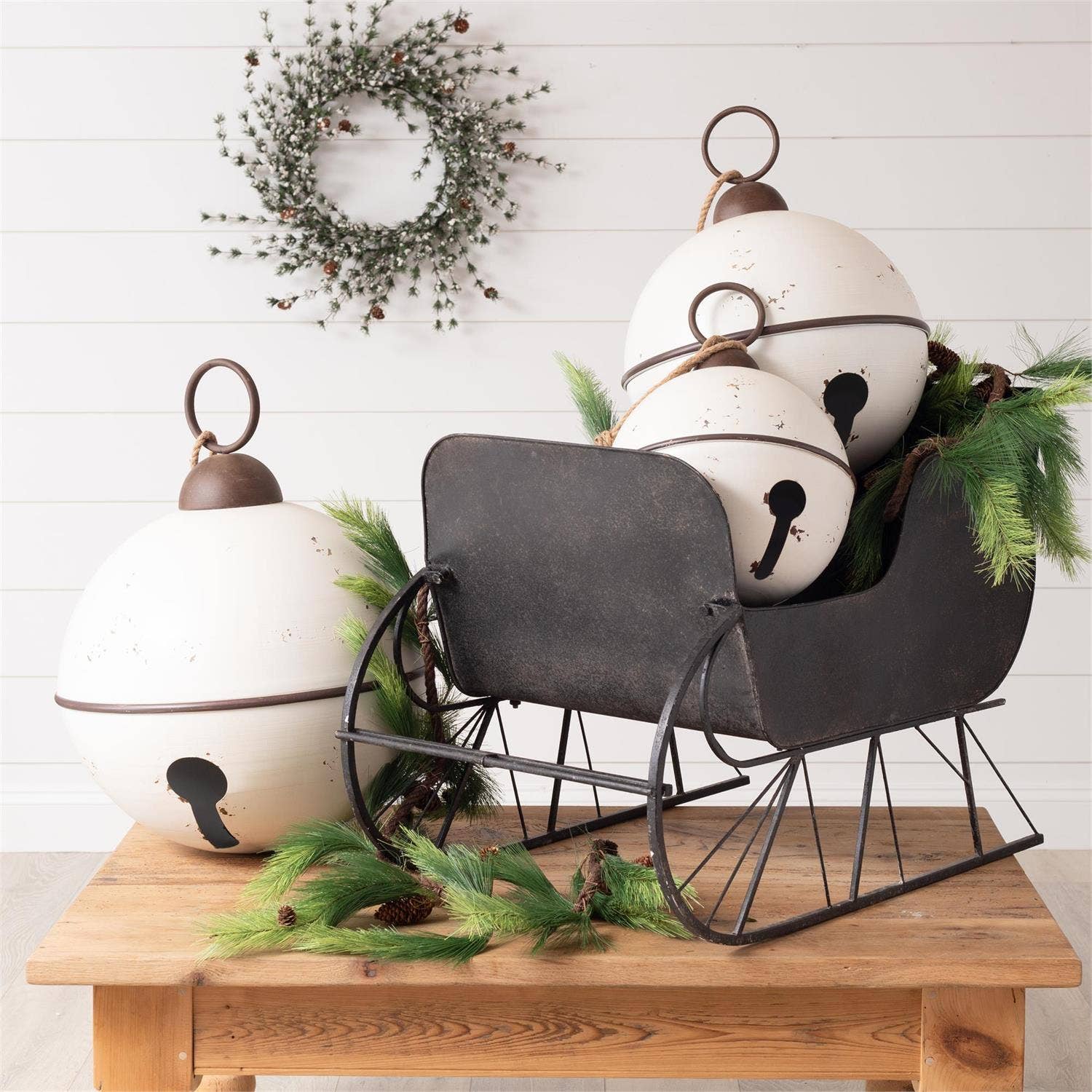 Audrey's Home & Gift - Wholesale Christmas Decoration - Jumbo White Jingle Bells (Set Of 03)0