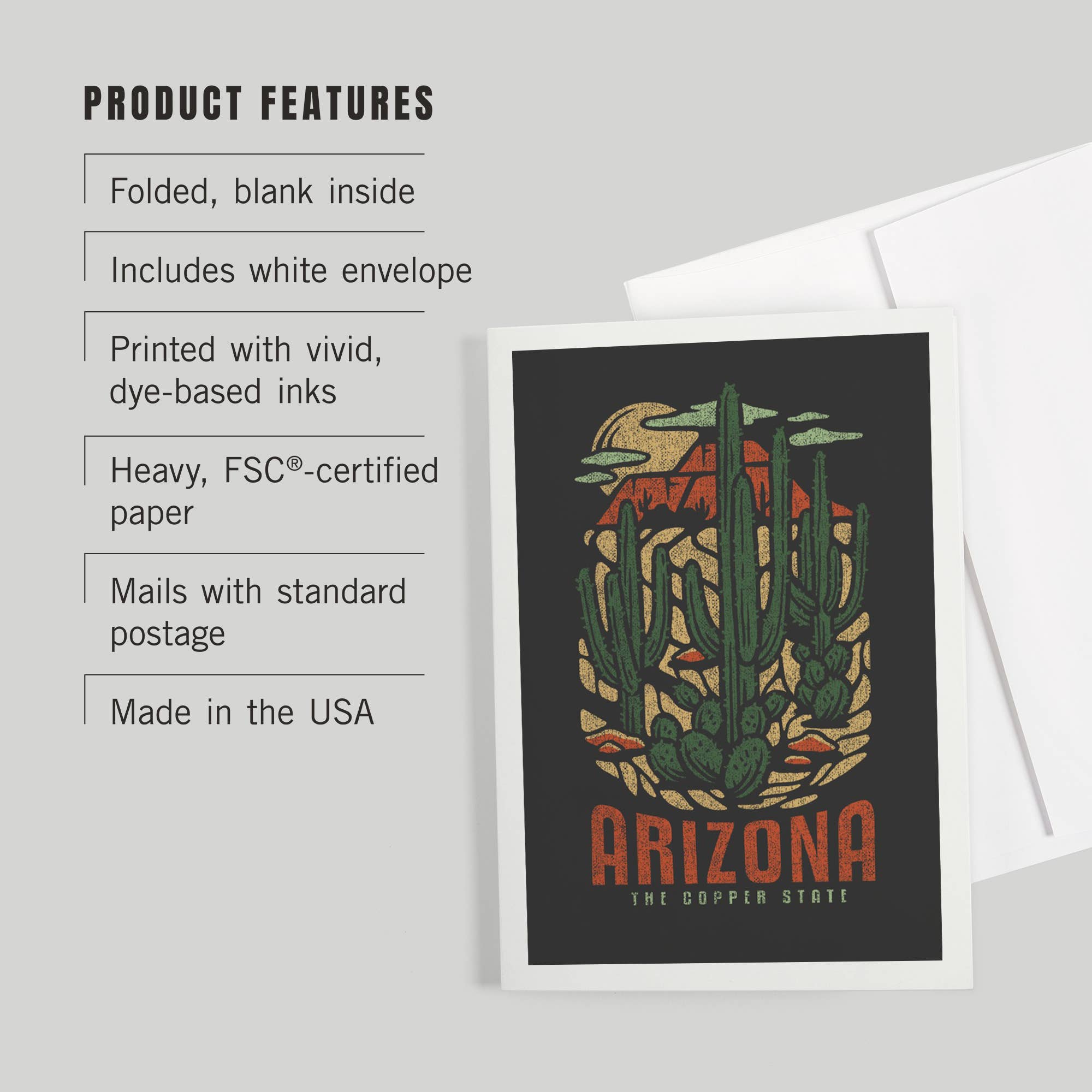 Lantern Press – wholesale Everyday greeting card – GREETING CARD Arizona, Distress Vector Shapes2