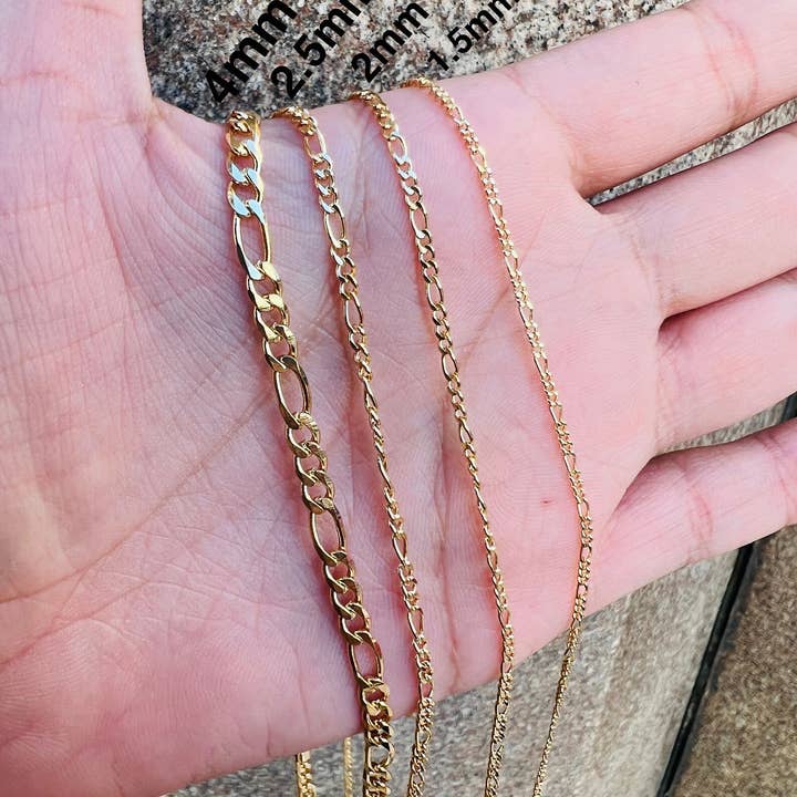 The Bead Bazaar - Wholesale Link & Chain Necklace - 10-18K Gold Filled Figaro Chains, Wholesale Gold Filled Figa1