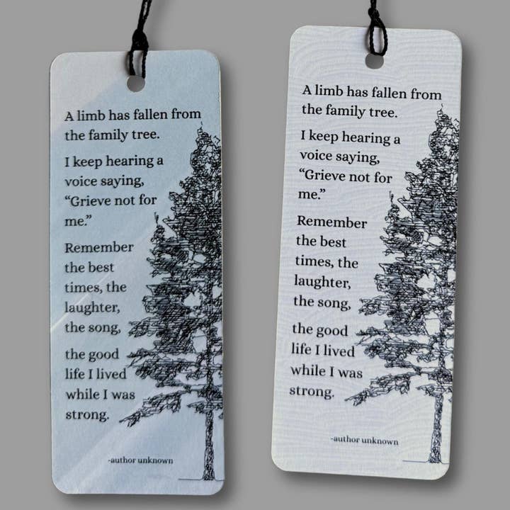 Segnalibro Commemorativo: Un Ramo è Caduto - Regalo di Condoglianze per la vendita all'ingrosso da parte di Readers Gonna Read