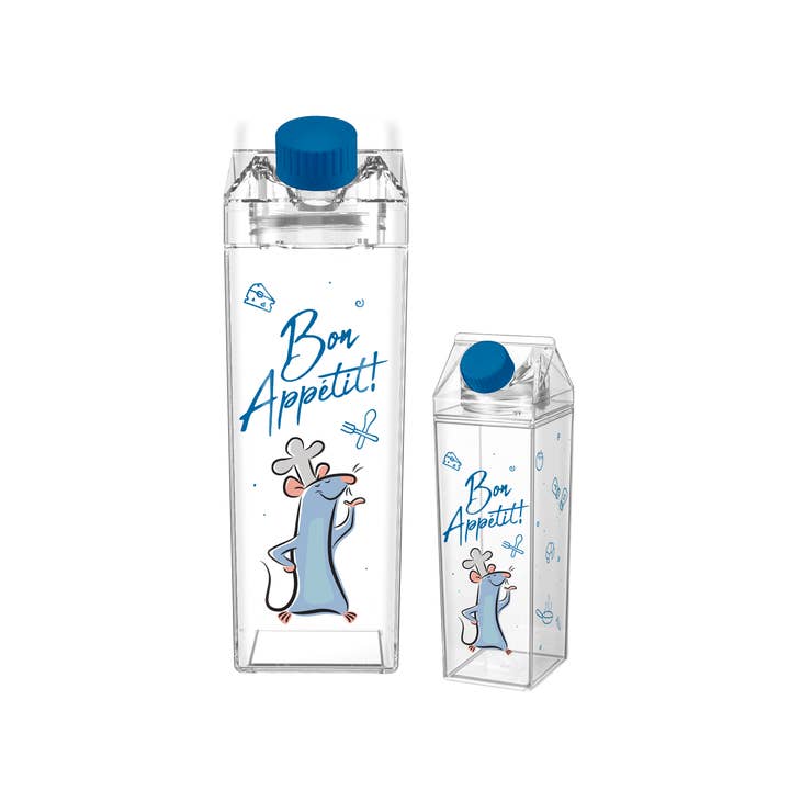 Silver Buffalo - Wholesale Water Bottle - Ratatouille Bon Appetit 16.2oz Plastic Milk Carton Bottle