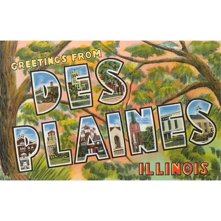 Cartão de Saudação IL-122 Saudações de Des Plaines, Illinois por atacado de Found Image Press