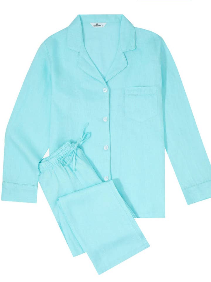Noble Mount Damen-Pyjama-Set aus 100% Leinen für den Sommer für den Großhandel von Noble Mount