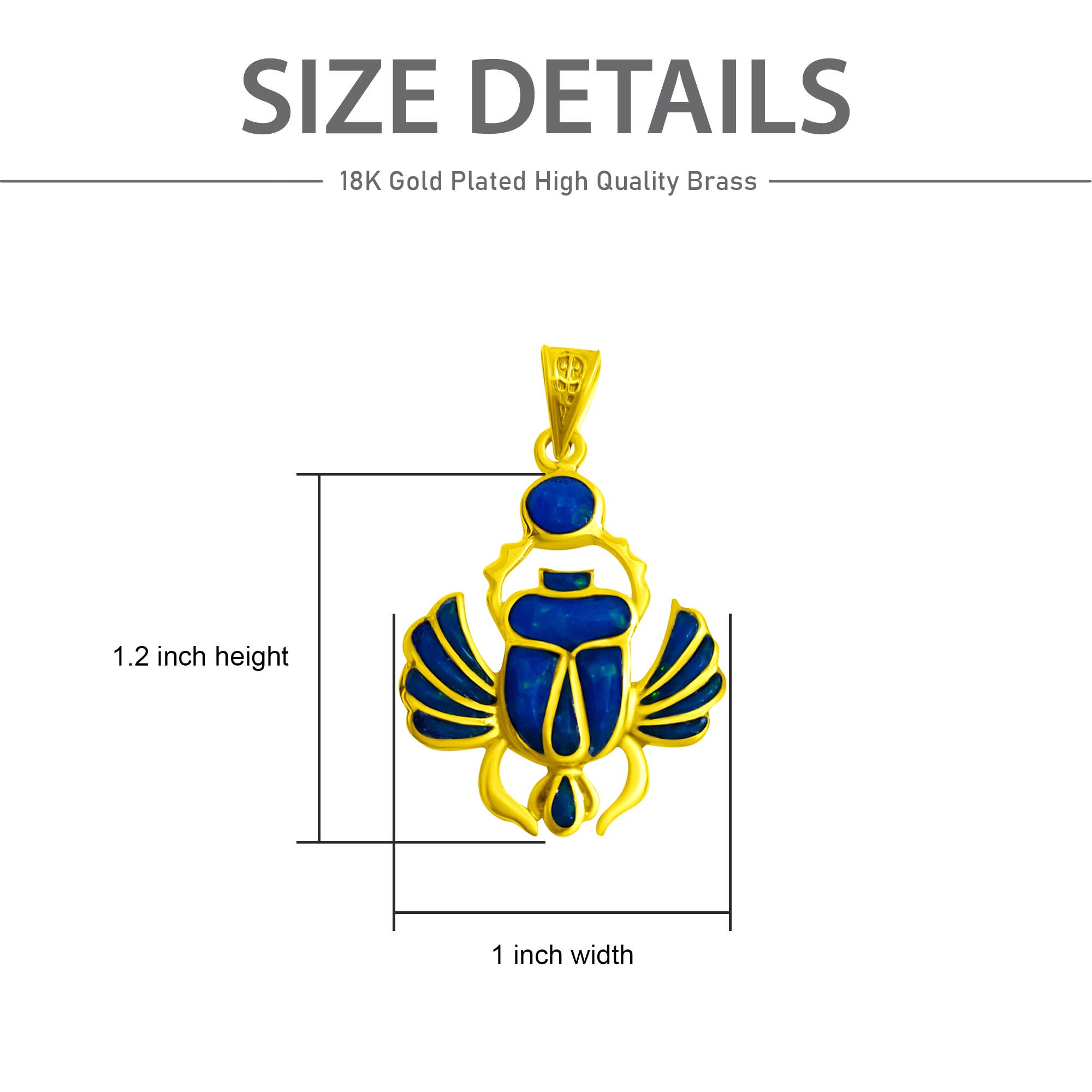 ALADDIN'S LAMP JEWELRY - Wholesale Individual Charm/Pendant - Gold Winged Royal Scarab Of Regeneration Blue Opal Pendant3