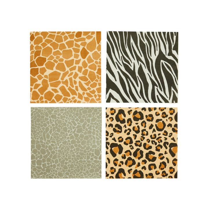 Hootyballoo by Club Green – wholesale Disposable napkin – Animal Print Paper Napkins 16 Pack