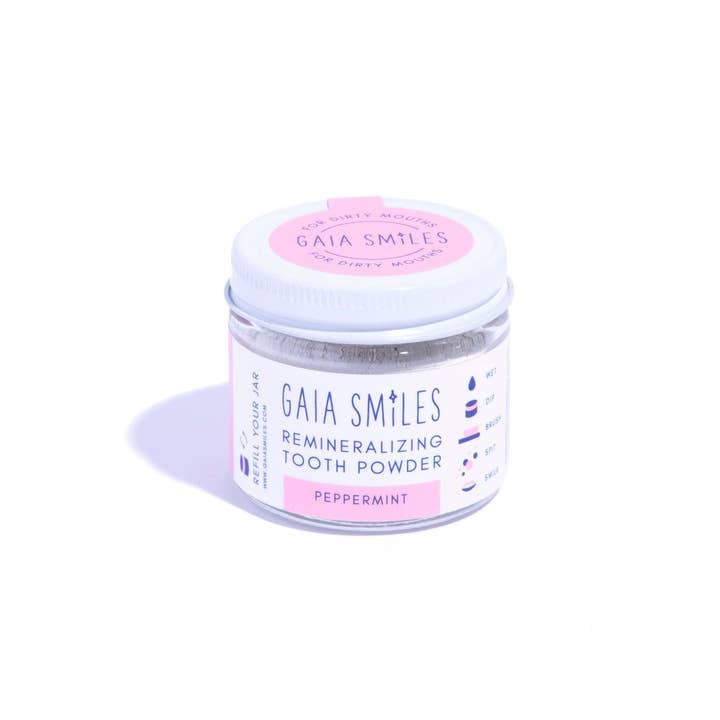 Peppermint Tooth Powder for wholesale by Gaia Smiles