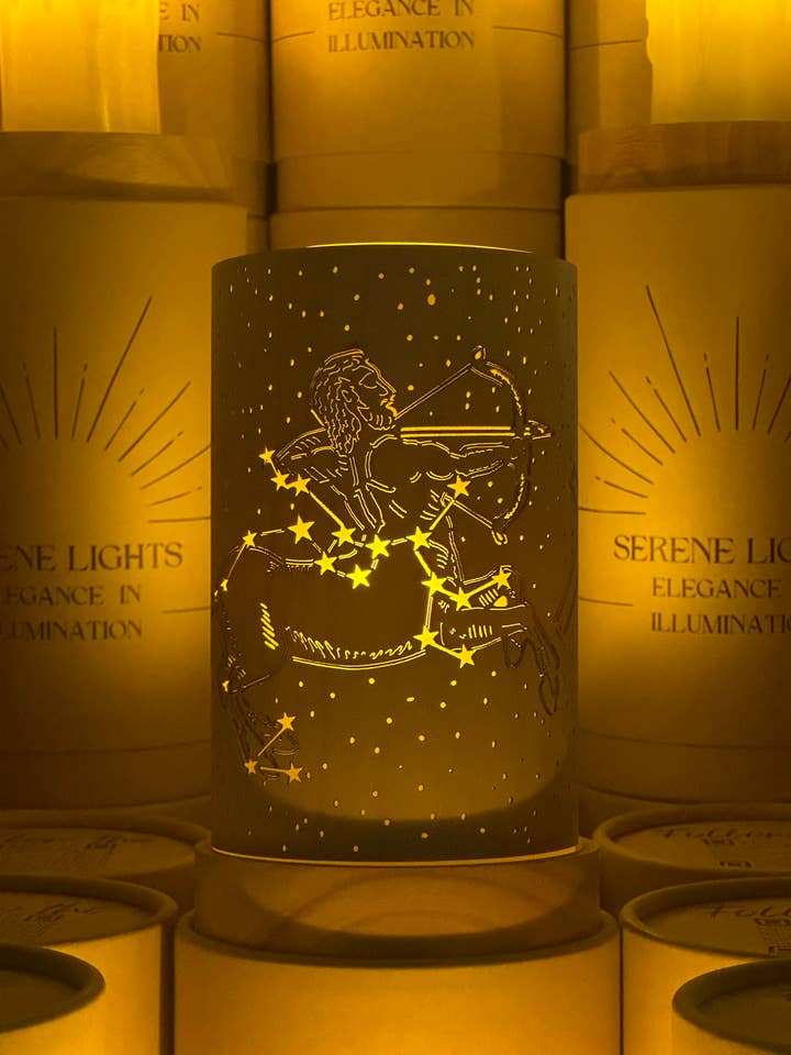 Sagittarius Constellation Rechargeable Candle, Interchangeable Design
 for wholesale by Serene Lights