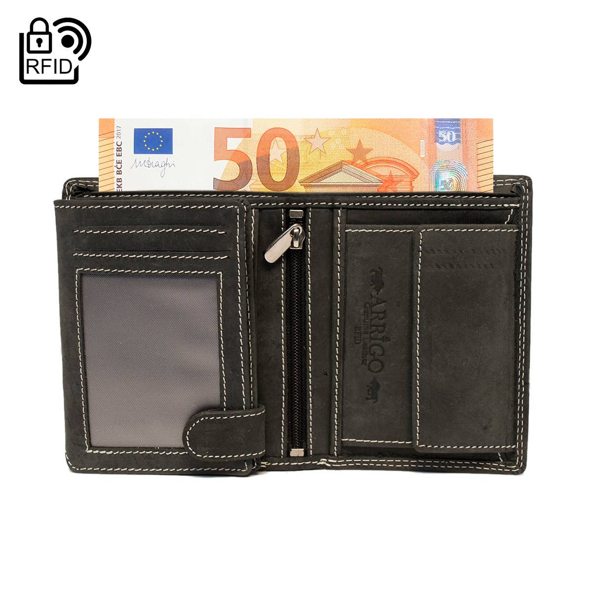 Arrigo - Wholesale Wallet - Men's - Leather Men Wallet RFID Buffalo - Anti Skim Men Wallet16