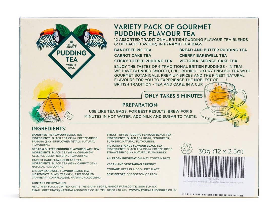 Natural & Noble – wholesale Tea bags – Pudding Tea Variety Pack by Natural & Noble2