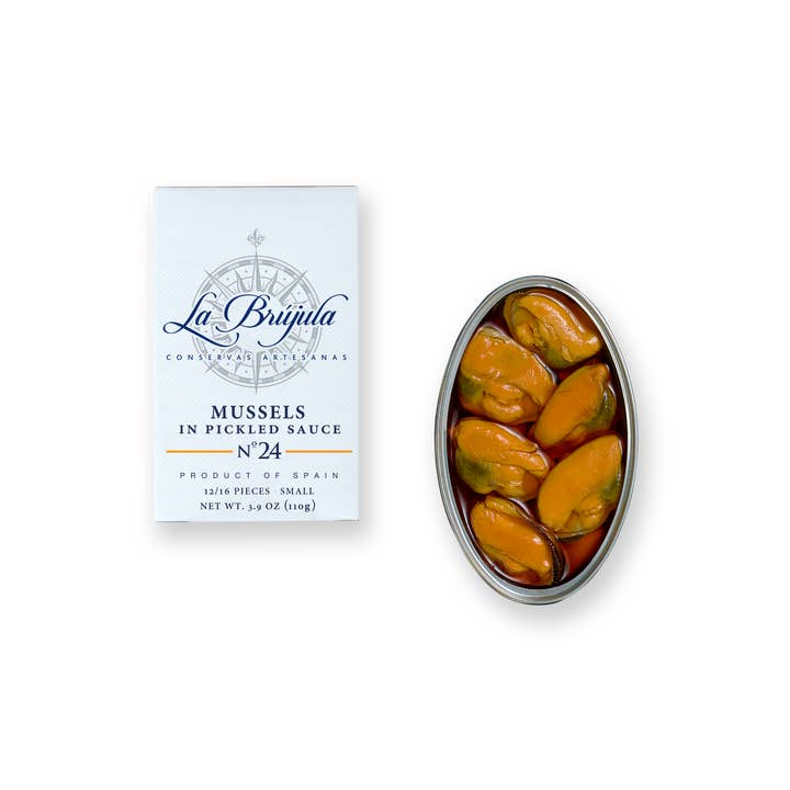 Mussels In Escabeche 12/16 OL120. LB24 for wholesale by Conservas La Brújula