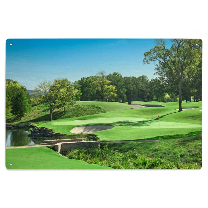 WOOD SIGN ART Golf Course Photography for wholesale by Lantern Press