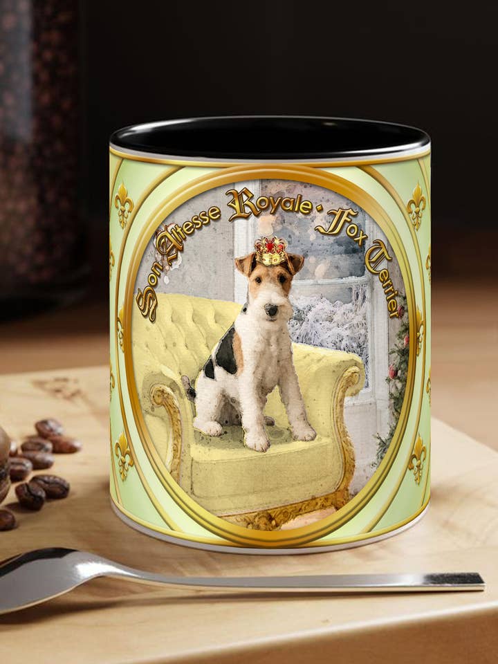 MUG Dog - FOX TERRIER - "His Royal Highness" Collection for wholesale by Miss Iz