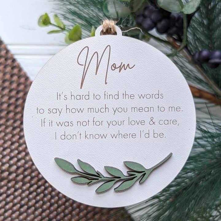 MOM LEAF ORNAMENT for wholesale by Richer Design Co.