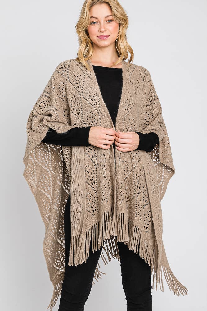 Hana - Wholesale Cardigan - Dames - Paisley Pattern Fringe Ruana7