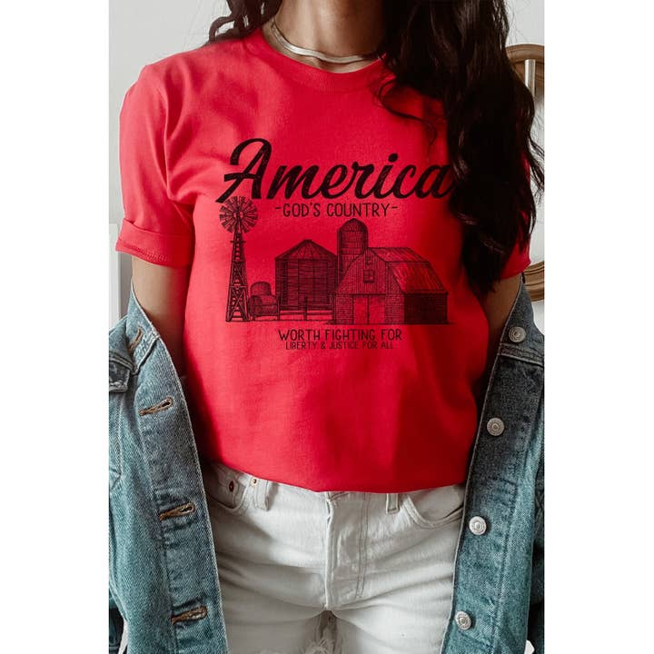 America Gods Country Graphic Tee for wholesale by Kissed Apparel