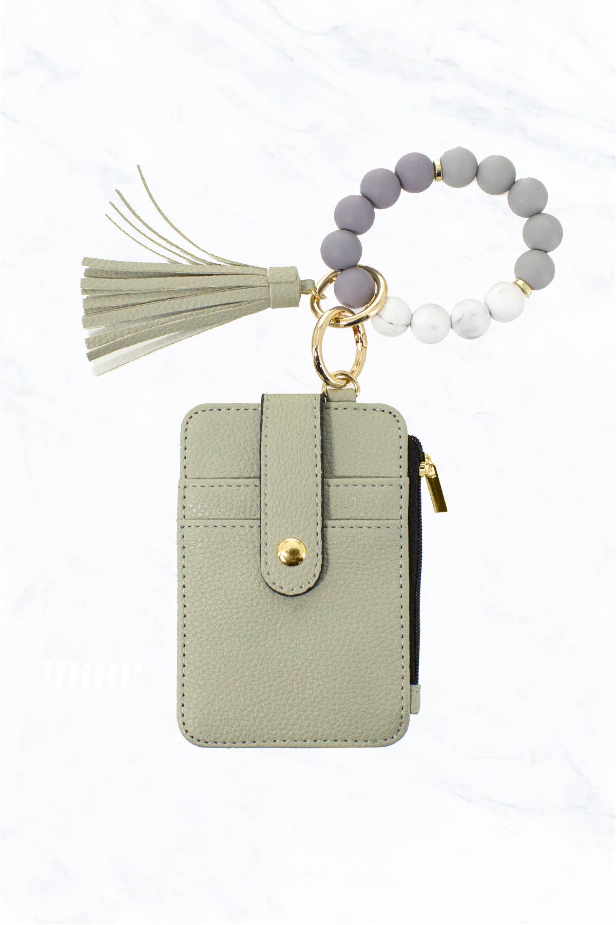 Suzie Q USA - Wholesale Keychain Bracelet - Silicone Bead Bracelet with Card Holder Keychain1