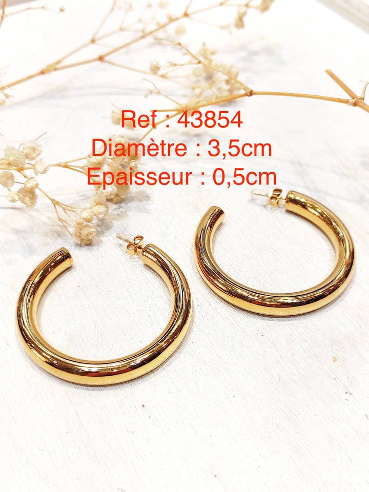 Lolo Creole hoops diameter 3.5cm and thickness 0.5cm for wholesale by LOLO & YAYA