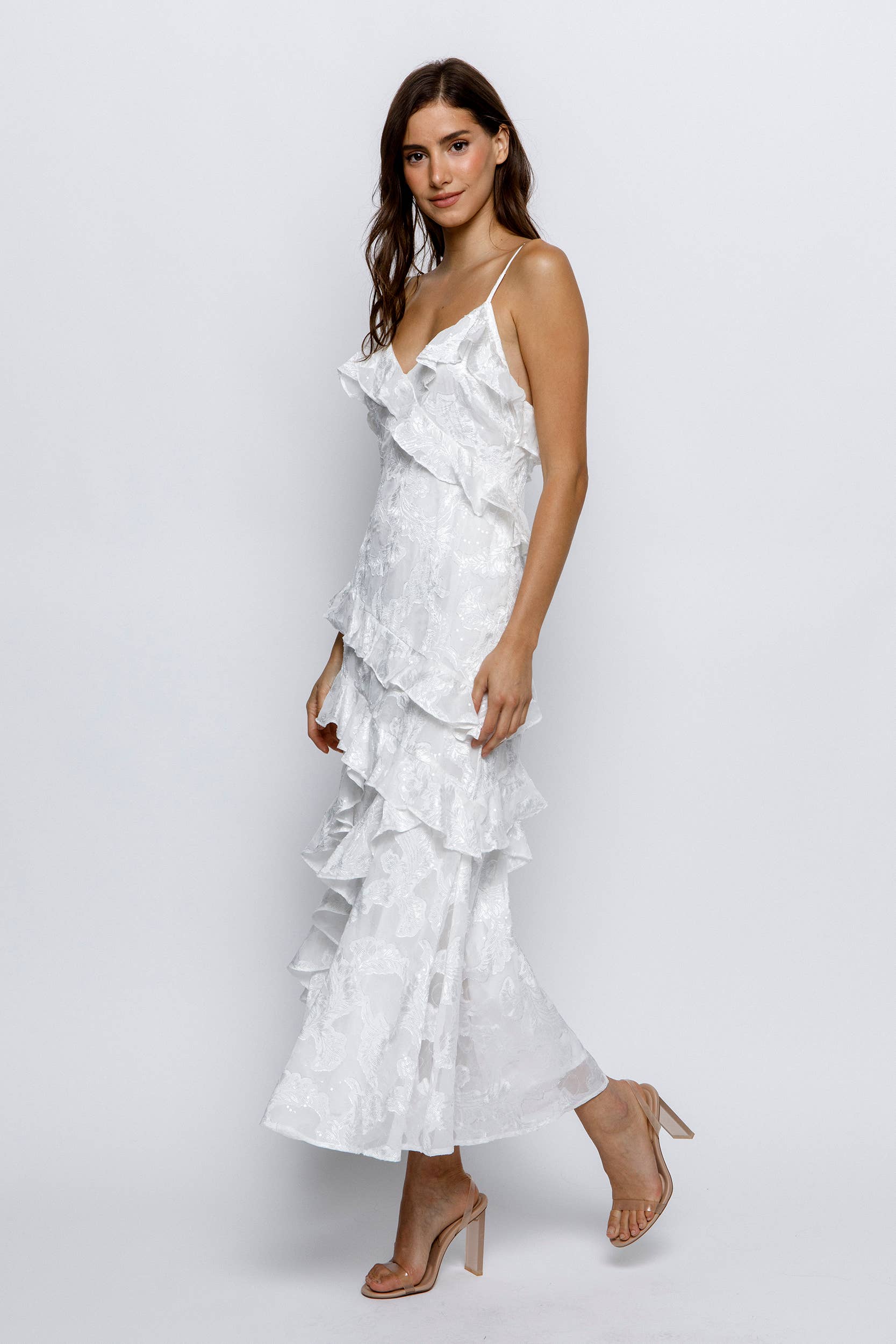 STORIA - Vente Robe – femme - JD5740-3- ROBE NUISETTE À VOLANTS À IMPRIMÉ GAUFRÉ15