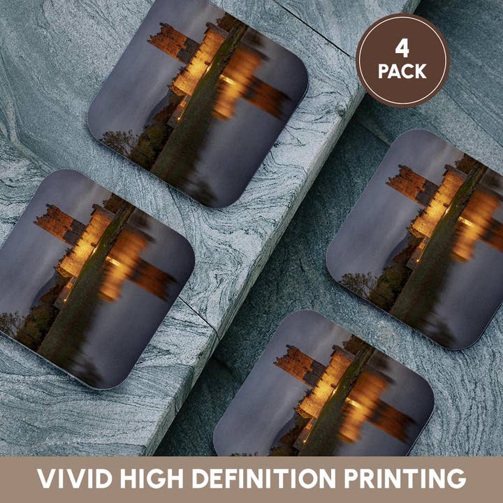 3dRose - Wholesale Coasters - 3dRose, Historic Ross Castle at dusk in Killarney NP, Ireland, Coaster12