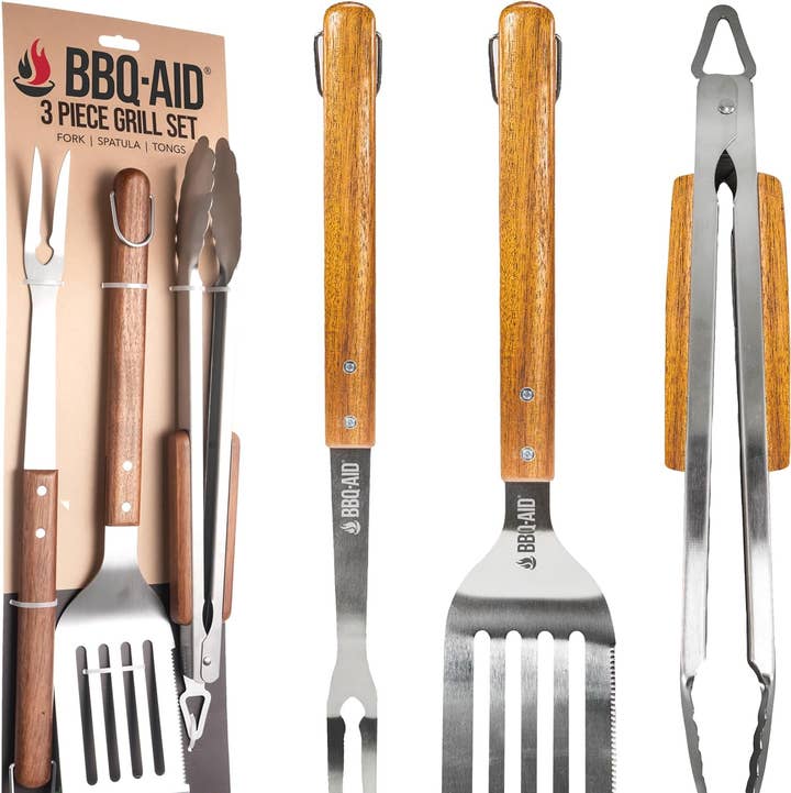 BBQ-AID - Wholesale Outdoor Grill Tools - 3 Piece Grill Set