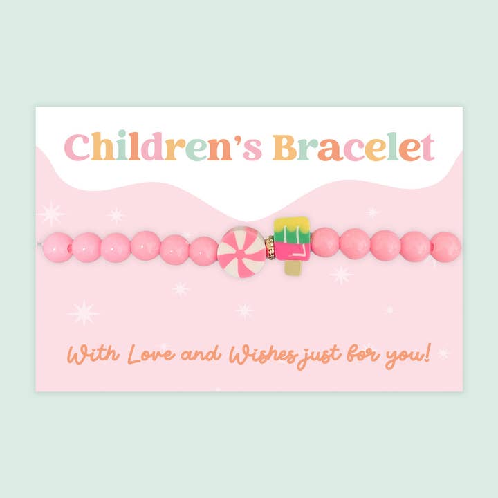 Sweet Charms - Children's Beaded Bracelet (CB007) for wholesale by WishStrings