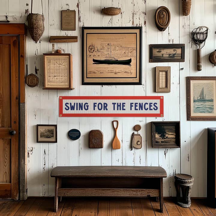 Benoit's Design Co. - Wholesale Sign - Swing For The Fences Felt Sign Banner1