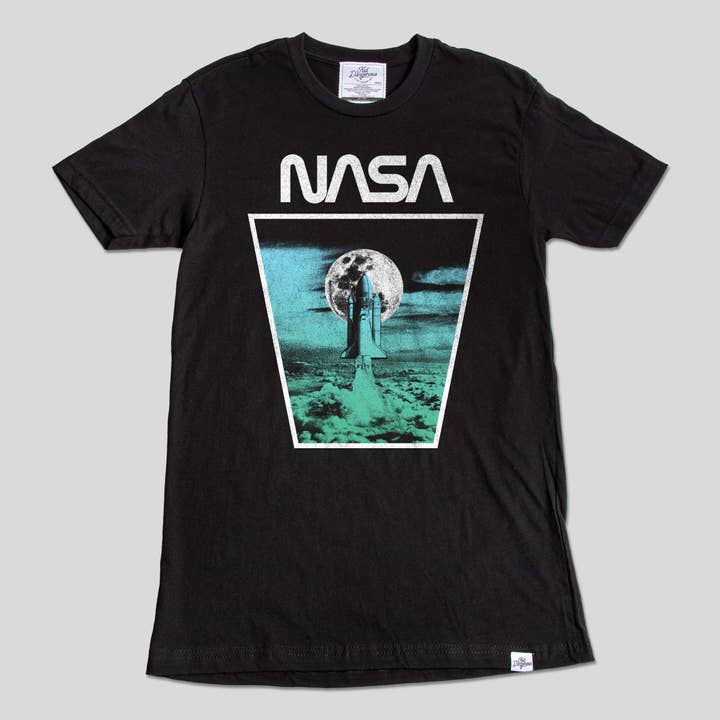 Maglietta NASA Shuttle Moon T-shirt unisex con grafica spaziale per la vendita all'ingrosso da parte di Kid Dangerous