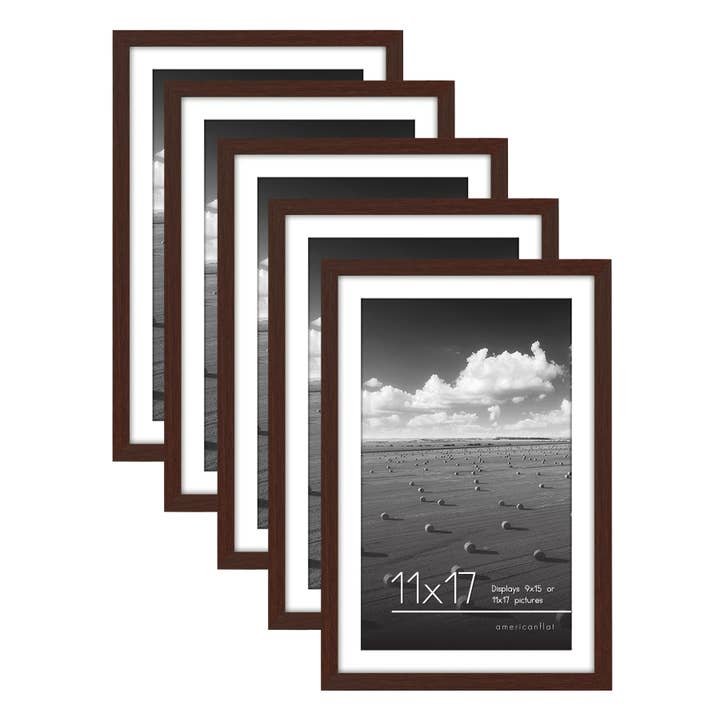 Americanflat - Wholesale Picture Frame - Americanflat Picture Frame with Mat Slim Molding (5 Pack)64