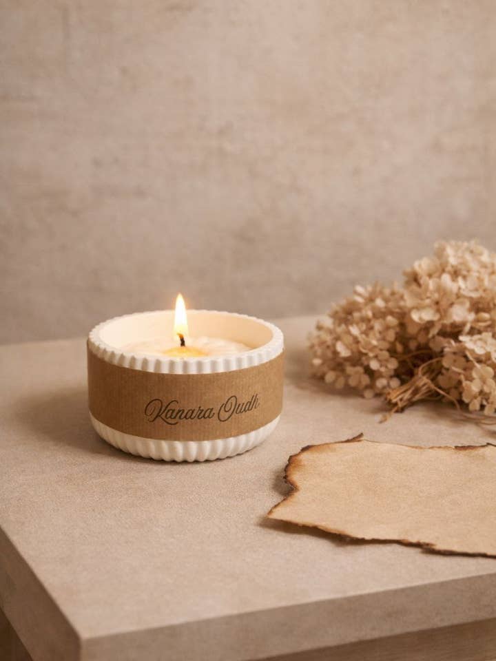 Luxe Betonnen Geurkaars – Verkrijgbaar in S (90 g) & L (200 g) /Soft Bowl for wholesale by kanara Oud