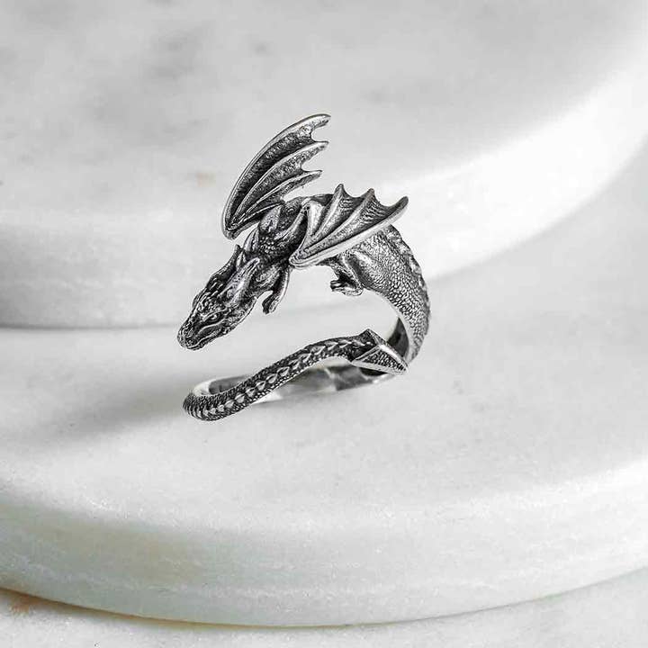 Nina Designs - Wholesale Cocktail/Statement Ring - Sterling Silver Adjustable Dragon Ring