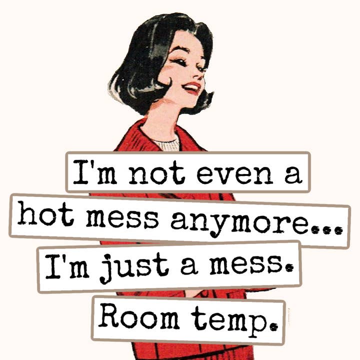 I'm Not Even A Hot Mess Anymore... Fridge Magnet. 313 for wholesale by Raven's Rest Studio