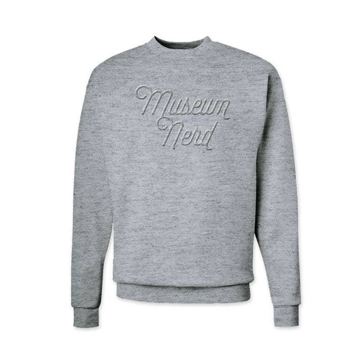 Museum Nerd Premium Crewneck Embroidered Sweatshirt for wholesale by Popcorn Custom Products
