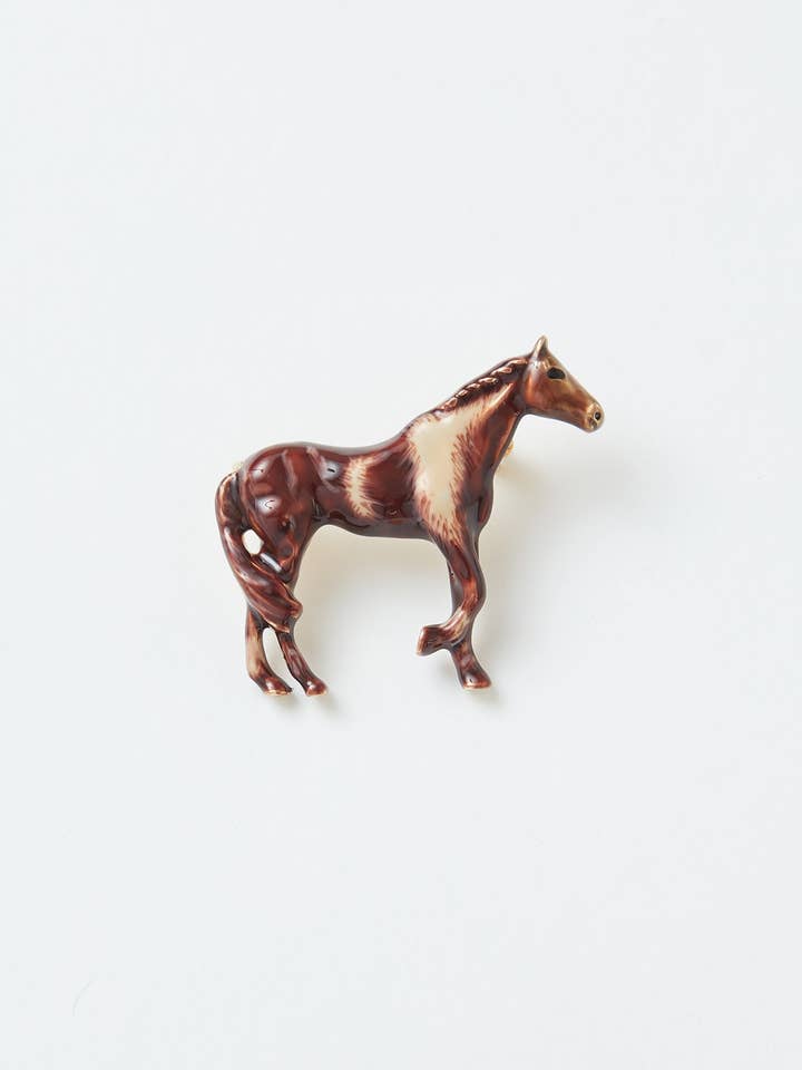 Enamel Farm Horse Brooch for wholesale by Fable England