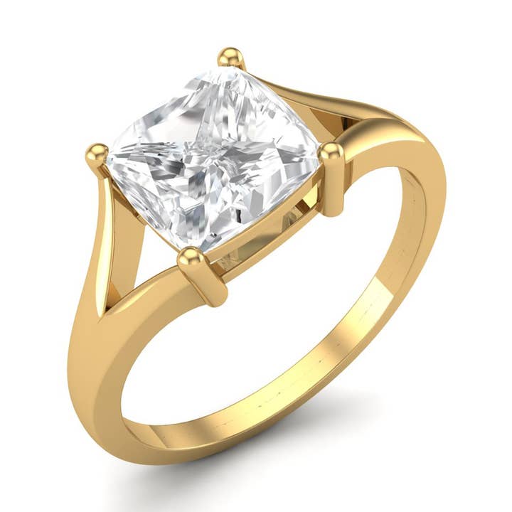 Anillo de plata 925 con diamante moissanita en cojín de 2,05 quilates. para venta al por mayor de Star Joya