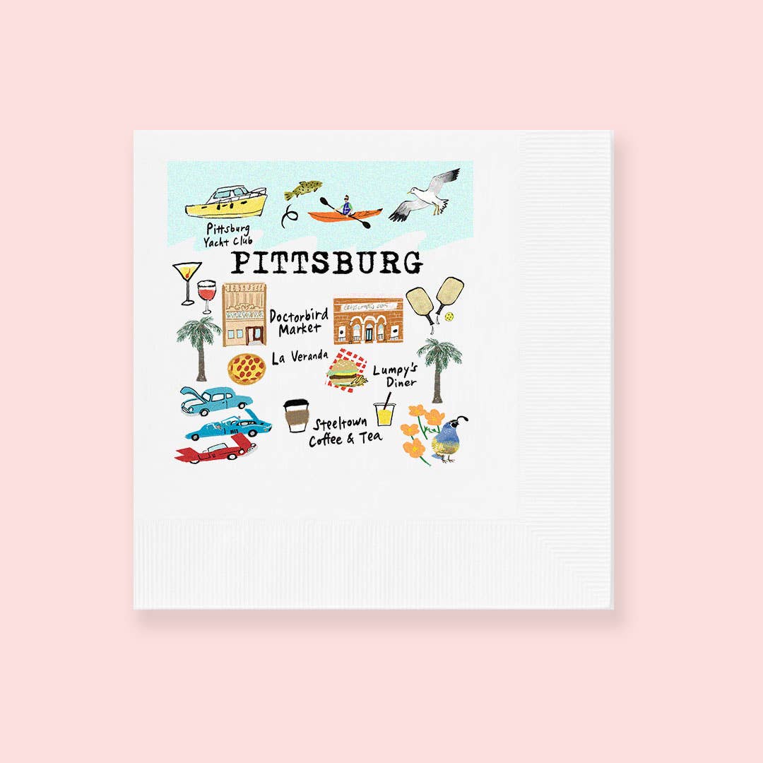 Little Love Press - Wholesale Disposable Napkin - Custom City Map Napkin0