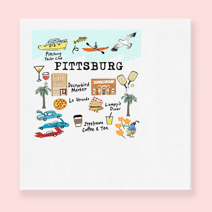 Little Love Press - Wholesale Disposable Napkin - Custom City Map Napkin0