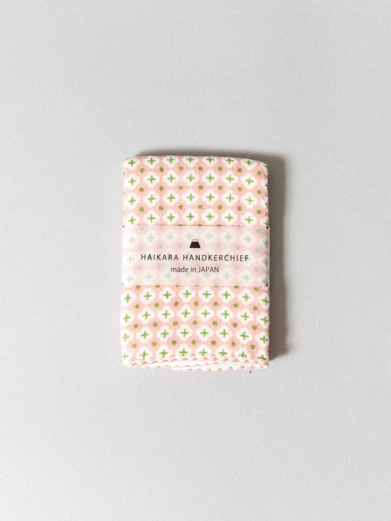 Morihata International Ltd. Co. - Wholesale Handkerchief - Women's - Haikara Little Handkerchief - Cross, Pink