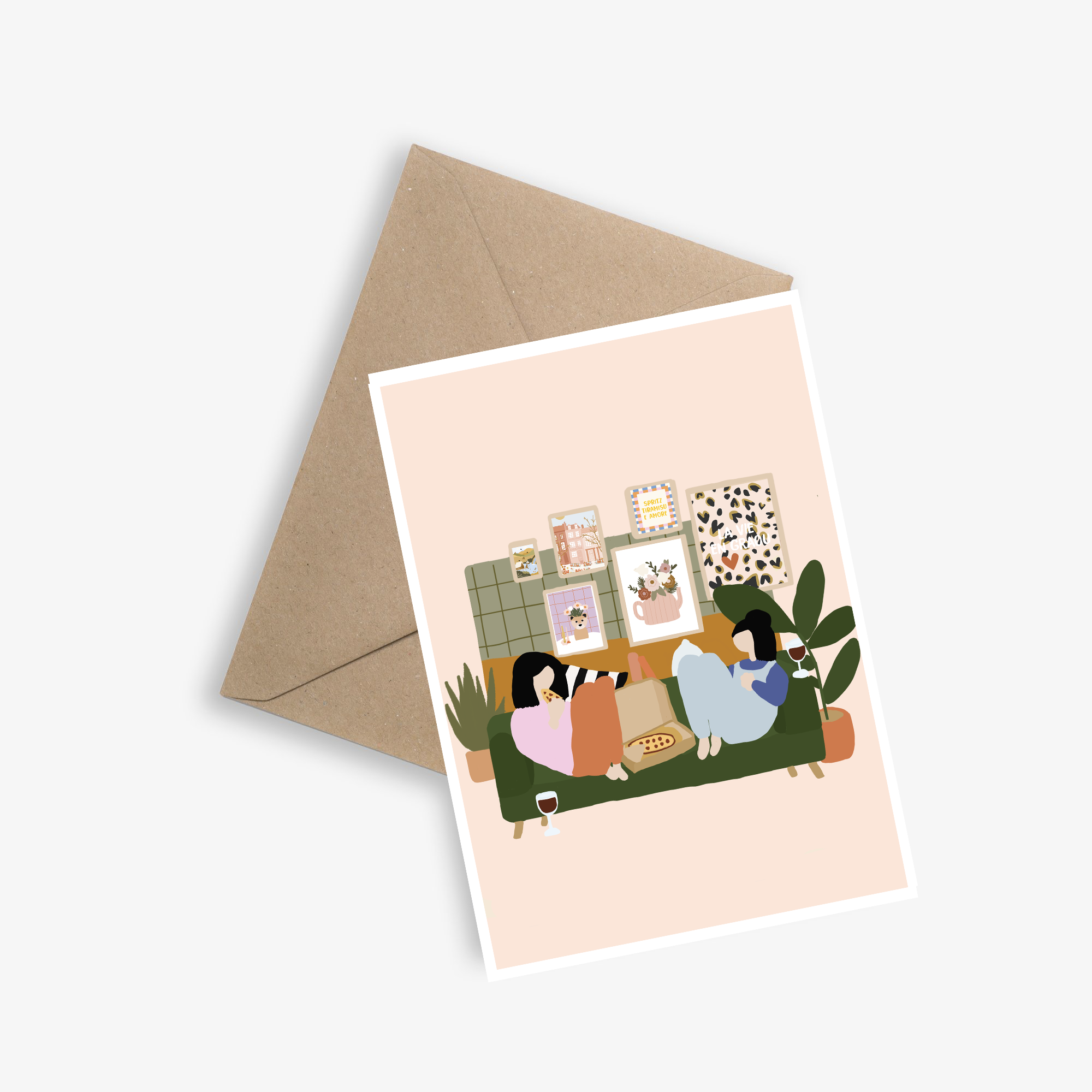 LE PAPIER GRAPHIQUE – wholesale Vardagliga hälsningskort – Tjejsnack - Enkel kort0