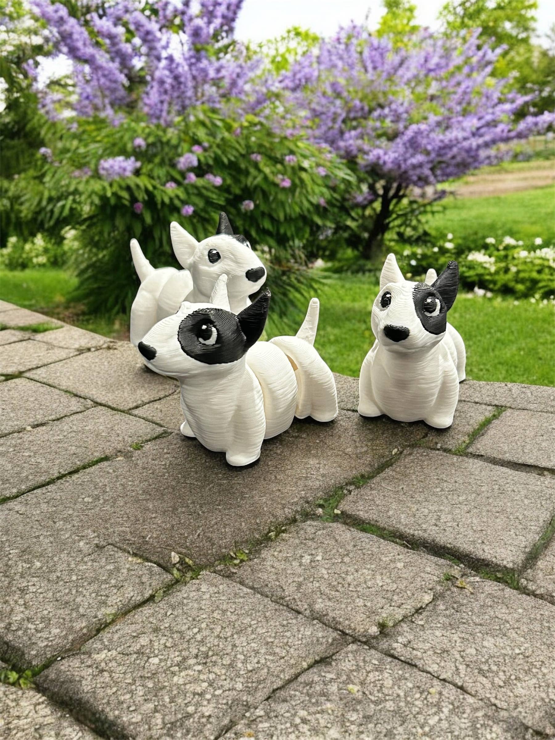 3D in Paradise – Estatueta decorativa por atacado – Figuras de miniatura de cão Bull Terrier impressas em 3D