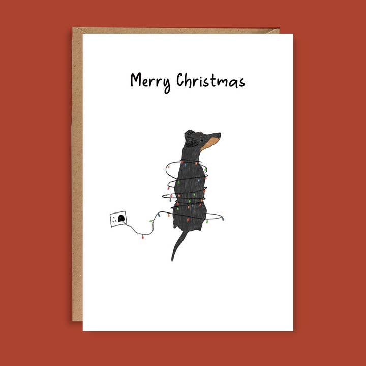 Manchester Terrier Christmas Greeting Card A5 High Quality for wholesale by EscDesignsUK