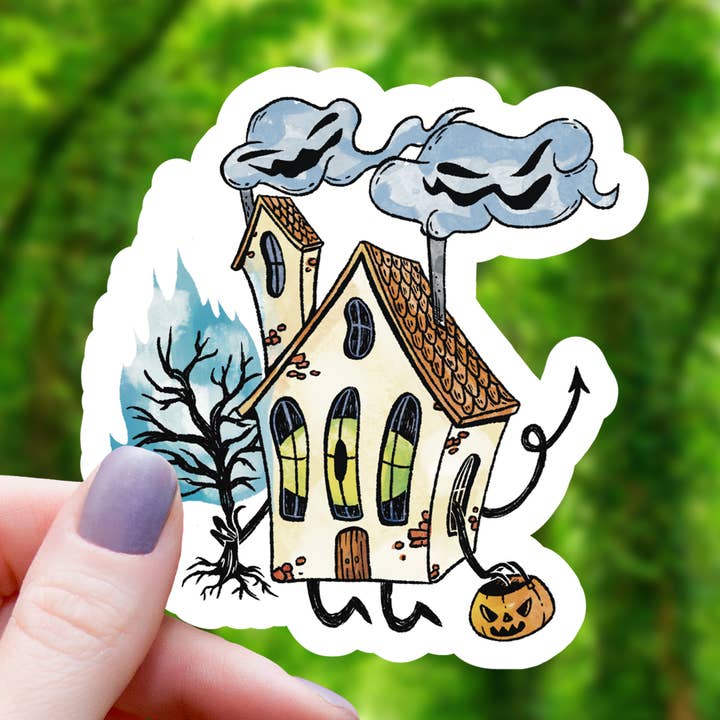 Spooky Haunted House-klistermärke - 3" för wholesale av Mimic Gaming Co