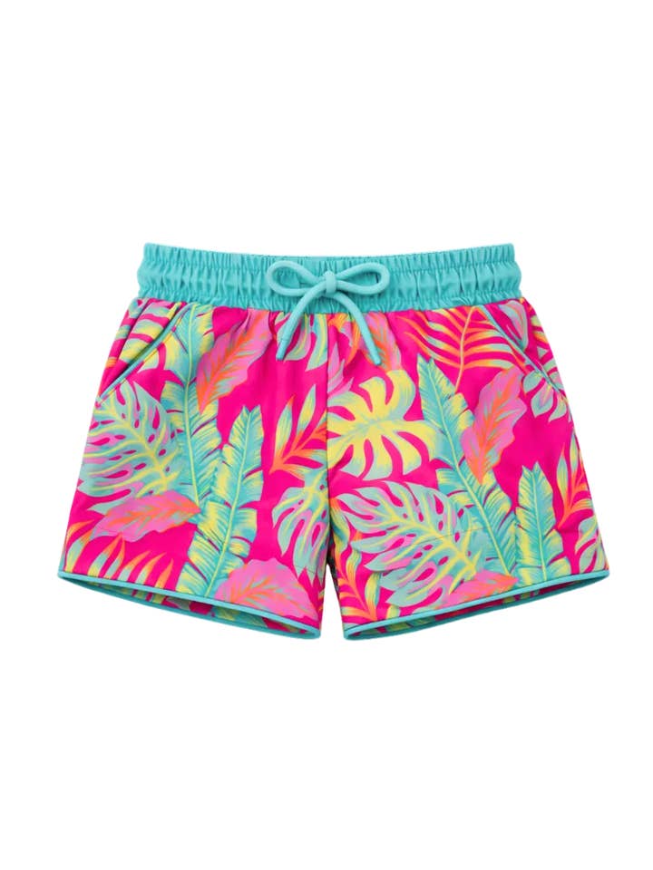 Pantalones Cortos de Natación Paraíso de Palmas Rosadas para venta al por mayor de Love and Grow Clothing Co