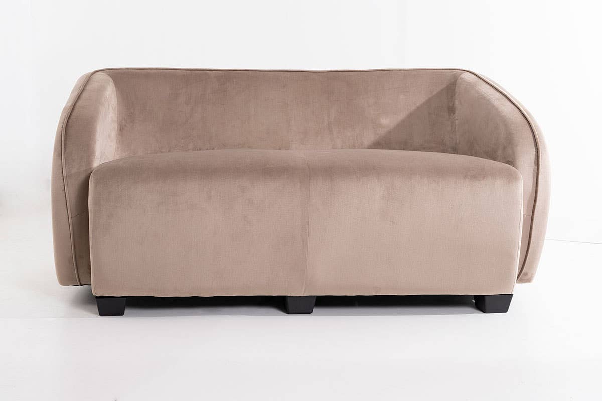 Gdeco - Wholesale Sofa - Beige Velvet Sofa With Wooden Legs 165X89X66Cm4